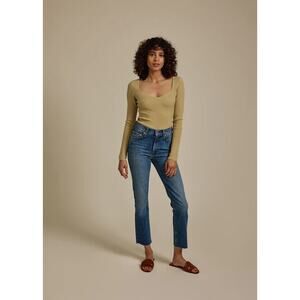 NWT EDWIN Bree Slim Skinny Med Light Wash Straight Jeans Womens Size 33 USA Made